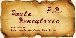 Pavle Menčulović vizit kartica